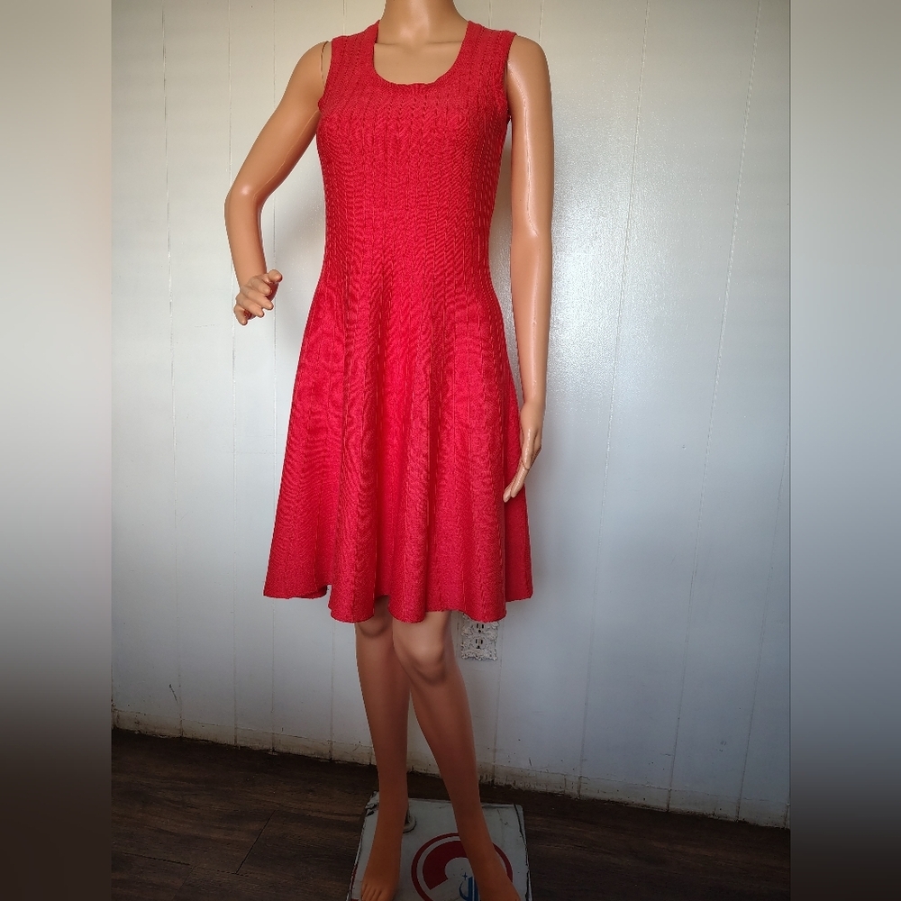 Nec + Zoe Red Sleeveless Dress Size PS